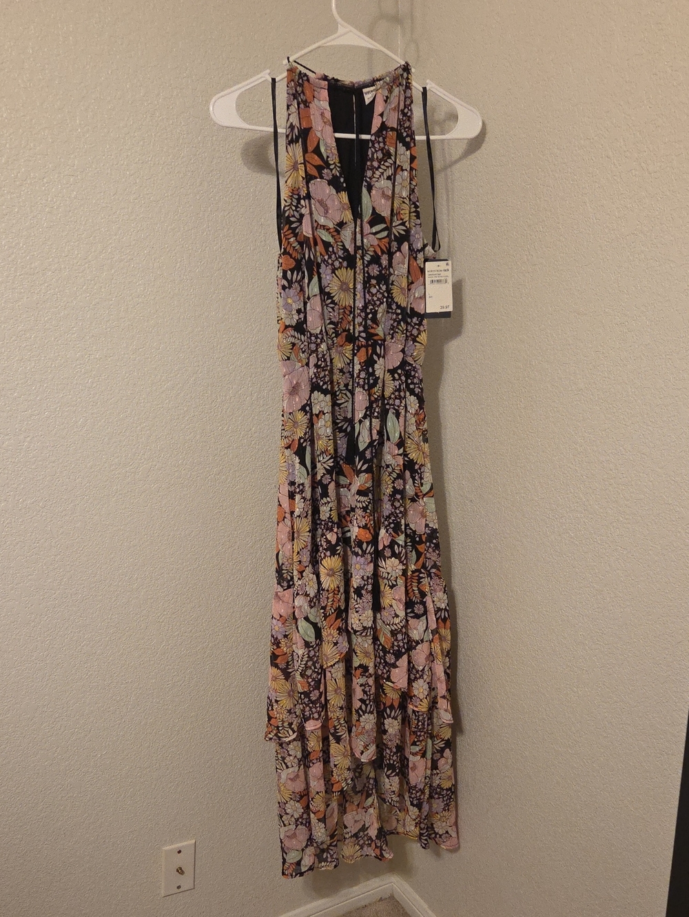 Melrose and Market Retro Floral Halter High/low Maxi Dress
